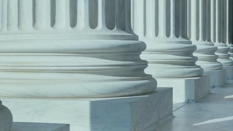 Marble Columns In A Line